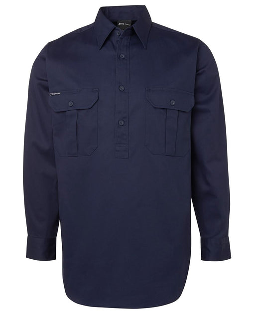 JBs Wear Long Sleeve Close Front Work Shirt (6WSCF)