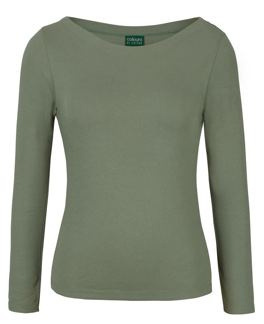 C of C Ladies SLong Sleeve Boat Neck Tee - 1BTL