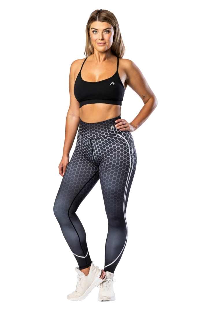 Lunar Womens Leggings Black/White Print ACW010-2