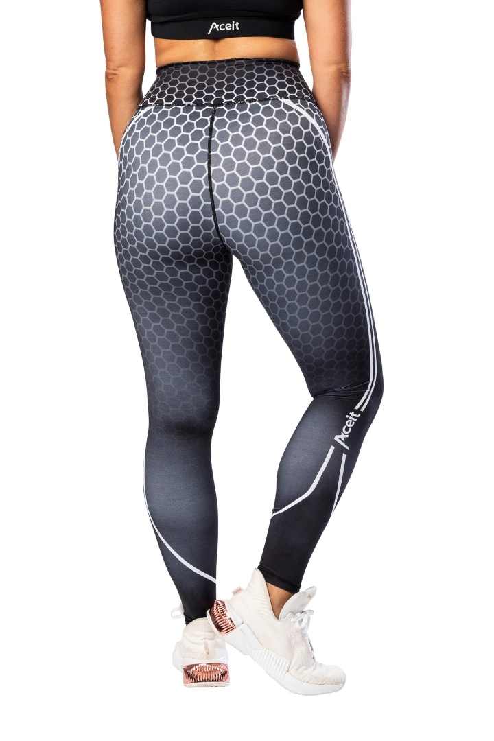 Lunar Womens Leggings Black/White Print ACW010-2