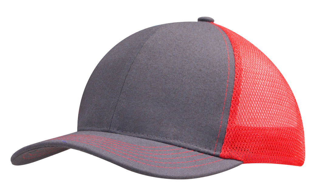 Brushed Cotton with Mesh Back Cap - 4002