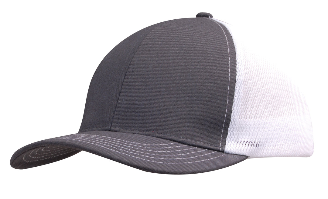 Brushed Cotton with Mesh Back Cap - 4002