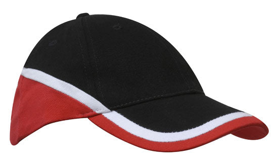 Brushed Heavy Cotton Tri-Coloured Cap - 4026