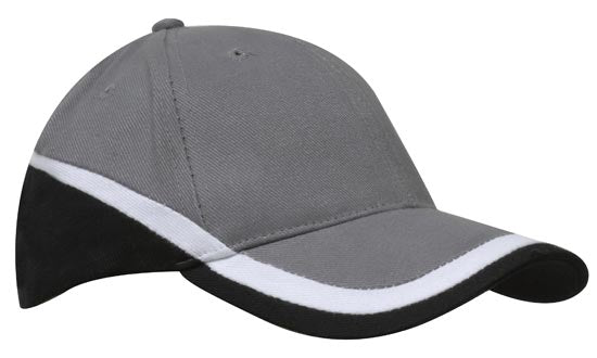 Brushed Heavy Cotton Tri-Coloured Cap - 4026