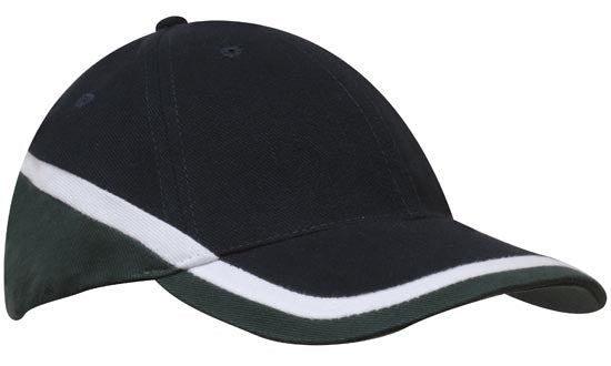 Brushed Heavy Cotton Tri-Coloured Cap - 4026