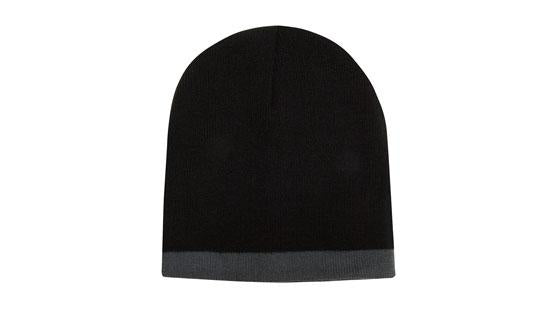 Roll Down Two Tone Acrylic Beanie Toque - 4188