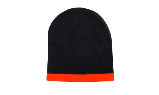 Roll Down Two Tone Acrylic Beanie Toque - 4188