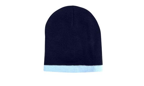 Roll Down Two Tone Acrylic Beanie Toque - 4188