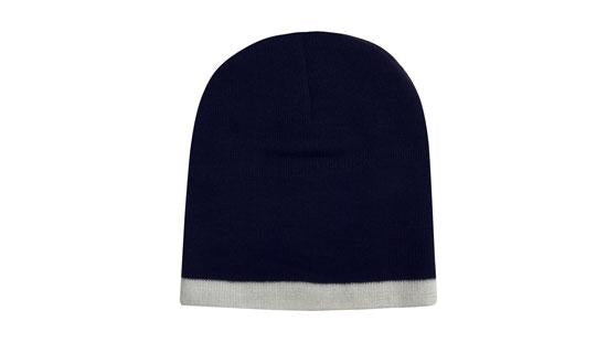 Roll Down Two Tone Acrylic Beanie Toque - 4188