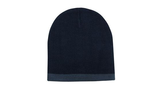 Roll Down Two Tone Acrylic Beanie Toque - 4188