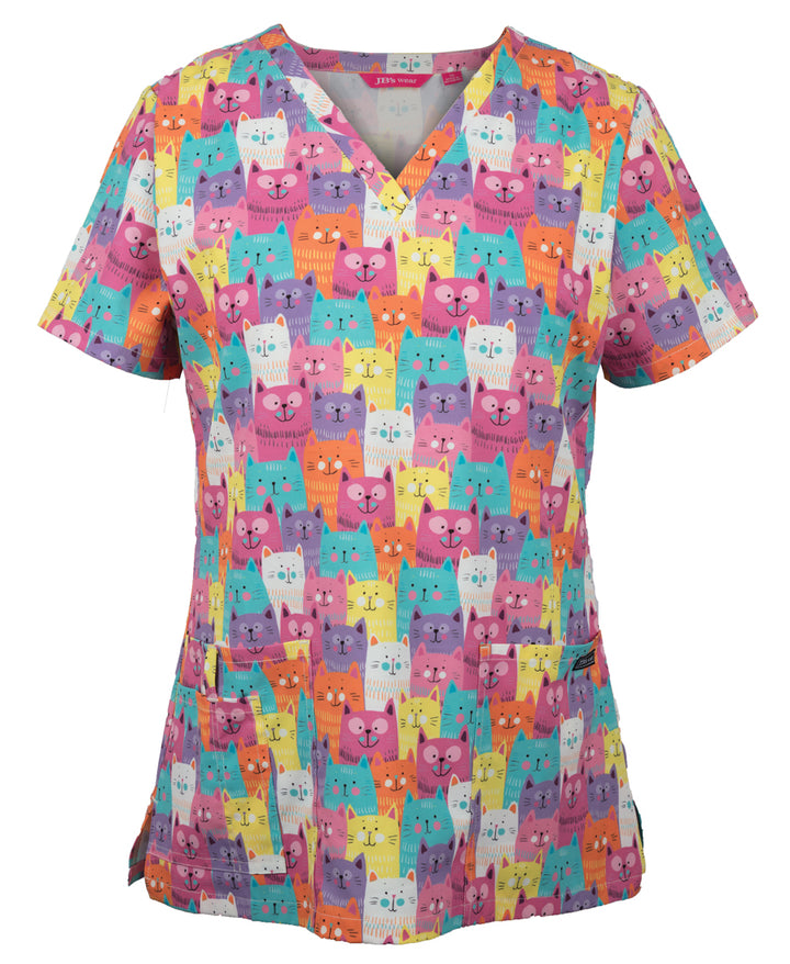 Jb’s Ladies Scrub Top Printed - 4STP1