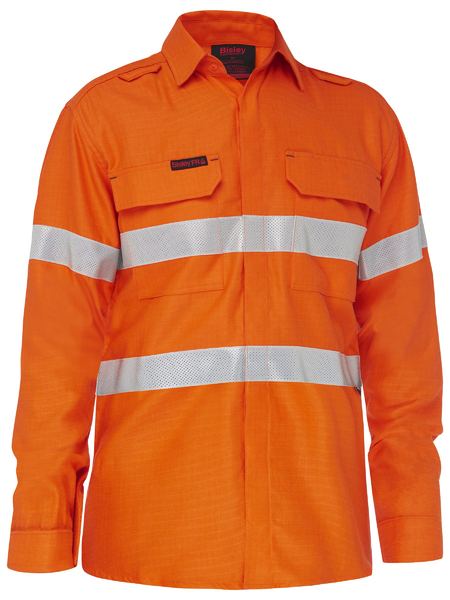 Apex 185 Taped Hi Vis Ripstop FR Vented Shirt - BS8439T