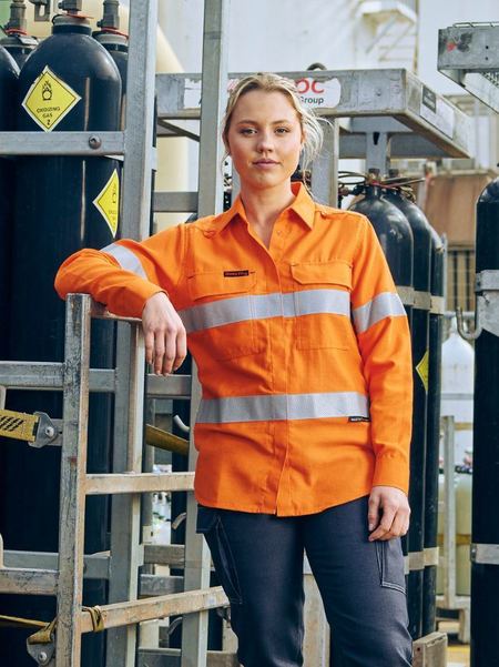 Women’s Apex 160 Taped Hi Vis FR Ripstop Vented Shirt - BL8339T