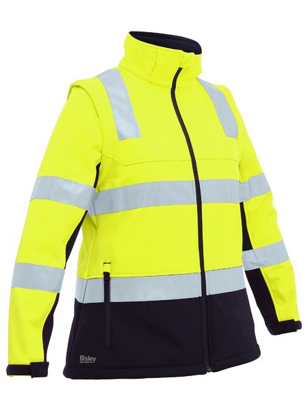 Women's Taped Two Tone Hi Vis 3-in-1 Soft Shell Jacket - BJL6078T