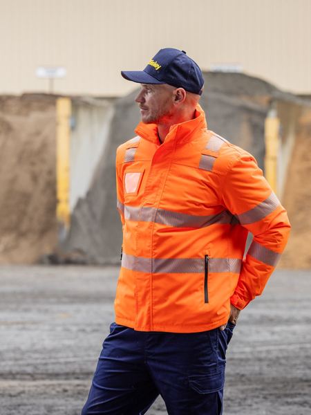 Taped Hi Vis Heated Jacket with Hood - BJ6842T