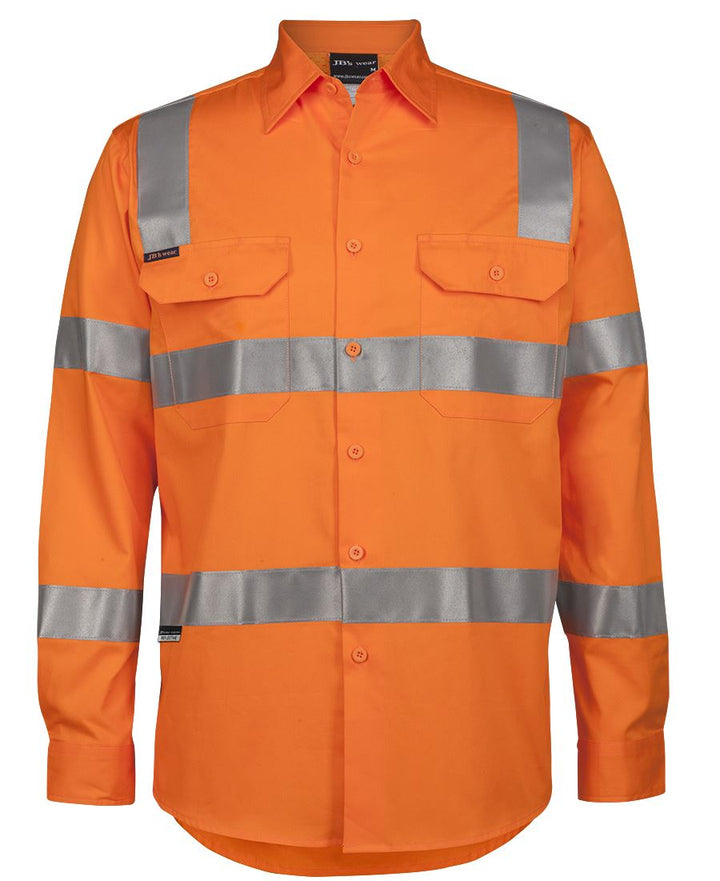 JB'S Hi Vis (D+N) Long Sleeve 150G Aust. Rail Work Shirt - 6DNWR