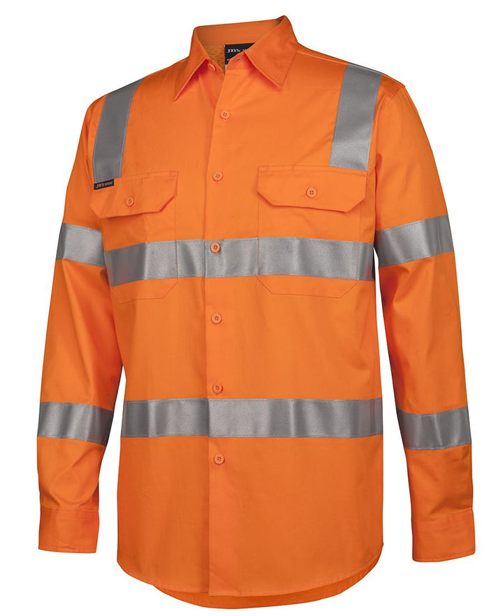 JB'S Hi Vis (D+N) Long Sleeve 150G Aust. Rail Work Shirt - 6DNWR