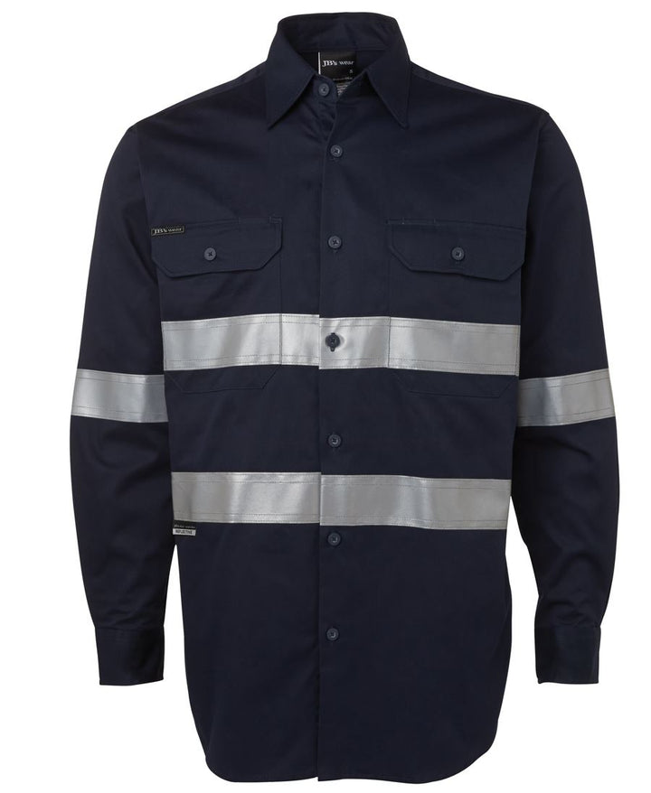 JB's Long Sleeve 190g Work Shirt With Reflective Tape - 6HDNL