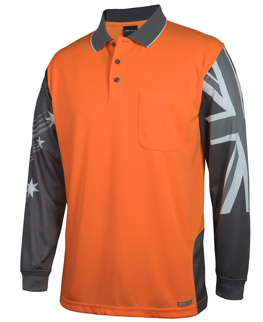 JB's Hi Vis Long Sleeve Southern Cross Polo - 6HSCL