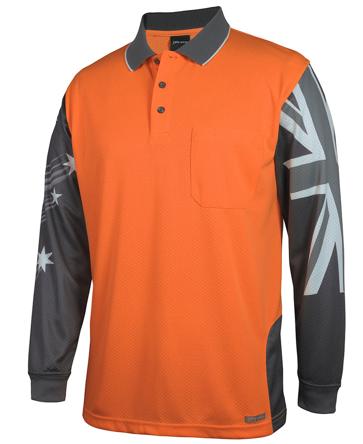 JB's Hi Vis Long Sleeve Southern Cross Polo - 6HSCL