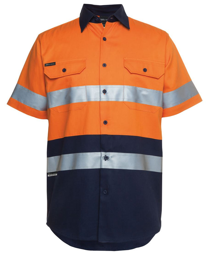 JB's Hi Vis Short Sleeve (D+N) 190g Work Shirt - 6HSS