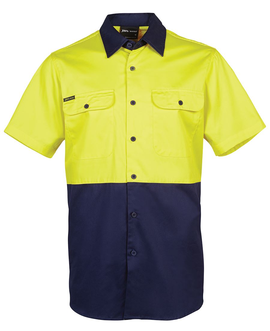 JB's Hi Vis Short Sleeve 150g Work Shirt - 6HWSS