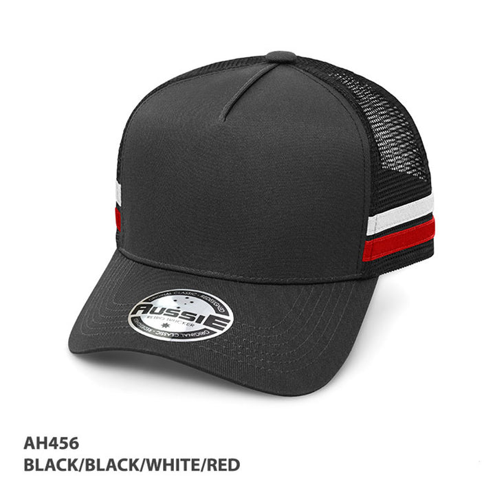 A-Frame Striped Trucker Cap - AH456/HE456