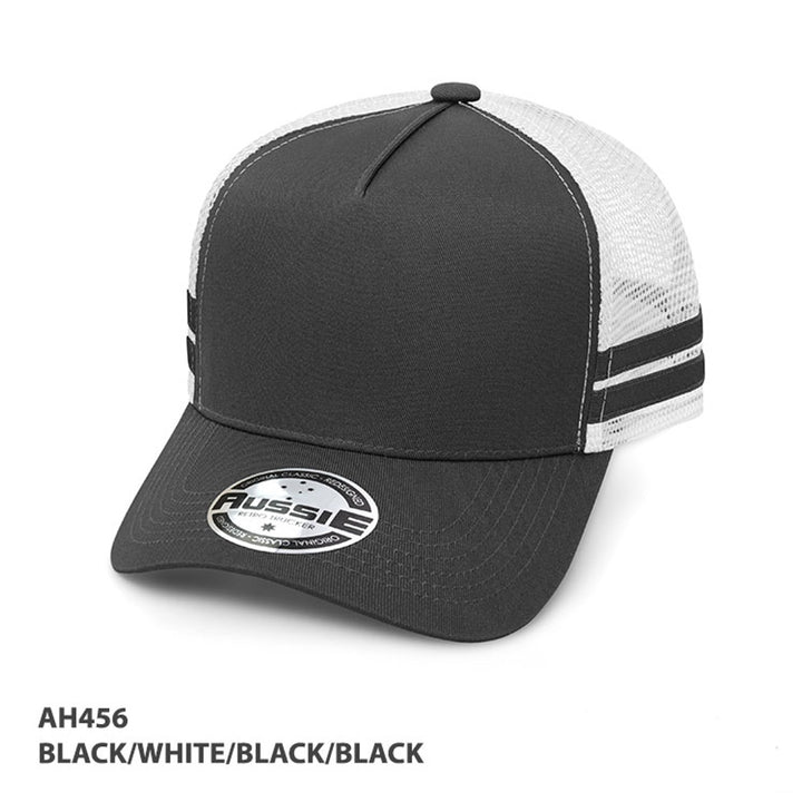 A-Frame Striped Trucker Cap - AH456/HE456