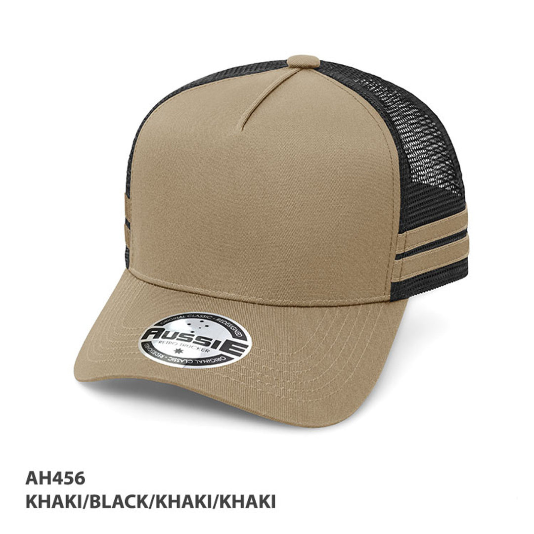 A-Frame Striped Trucker Cap - AH456/HE456