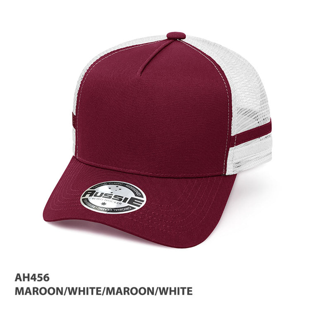 A-Frame Striped Trucker Cap - AH456/HE456