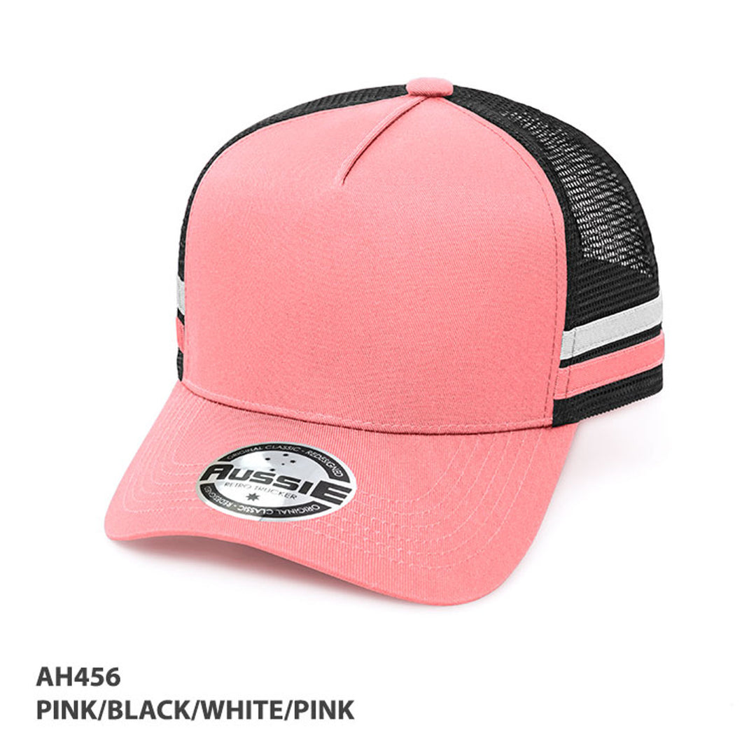 A-Frame Striped Trucker Cap - AH456/HE456