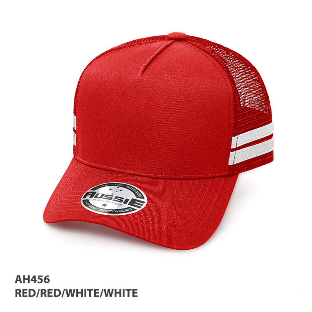 A-Frame Striped Trucker Cap - AH456/HE456