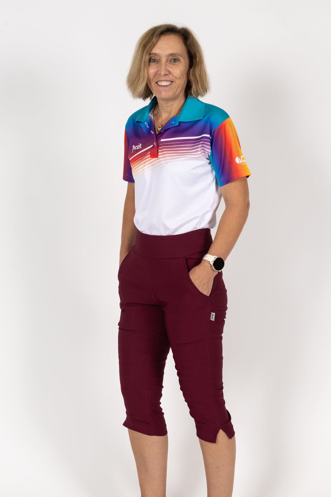 Aceit Ladies Bowls Stretch 3/4 Trouser Pants- LS34200AU | Offical Bowls Australia Licenced