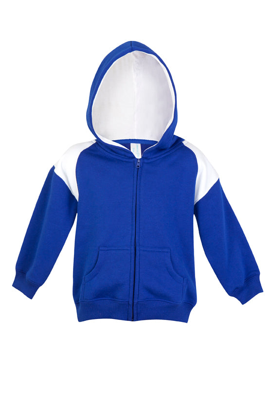 Kids Shoulder Contrast Panel Hoodies with Zipper - F335ZZ