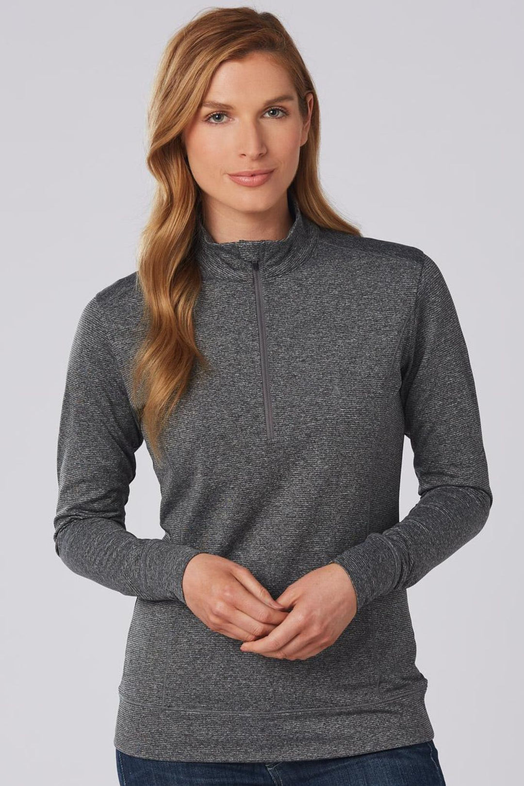 Ladies Half Zip Long Sleeve Sweat Top - FL26