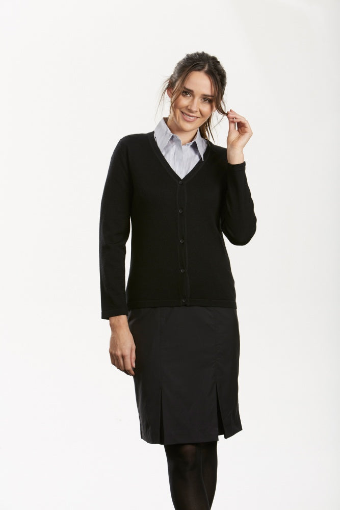 Ladies Long Sleeve V-Neck Cardigan - MF8003