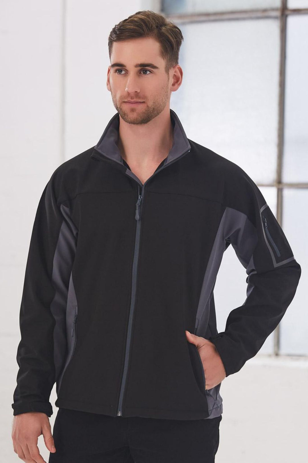 Men's Contrast Softshell Jacket - JK31