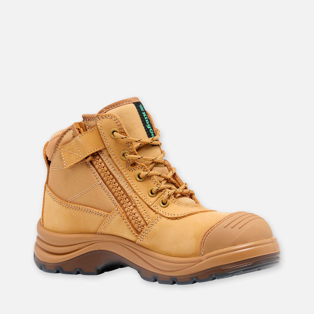 Tradie Women’s Zip/Lace Steel Cap Work Boots 5” - K26491 (Wheat)