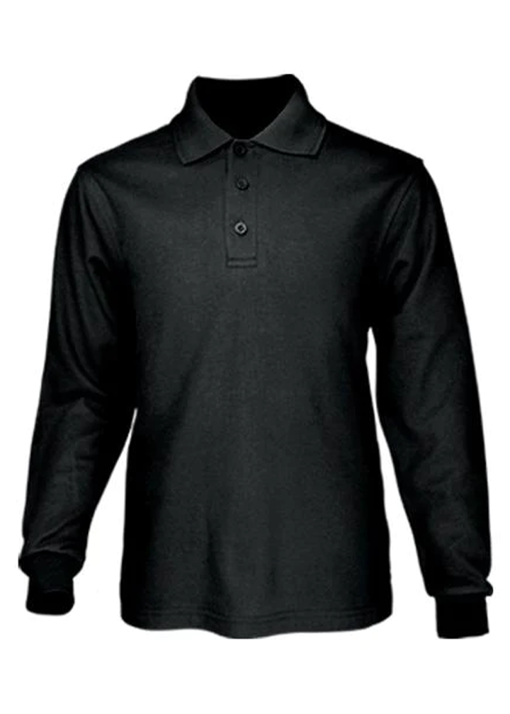 Men’s Cotton Back Long Sleeve Polo Shirt P1604 with BA Embroidered Logo