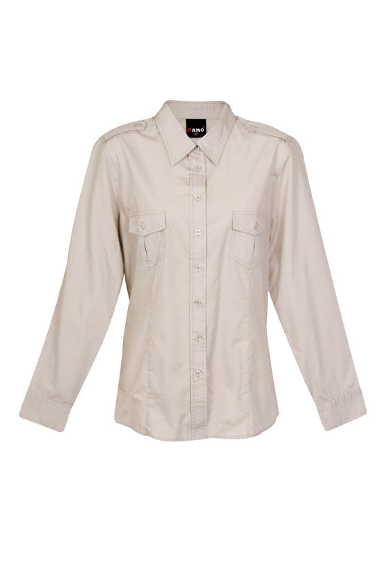 Ladies Military Long Sleeve Shirt - S002FL