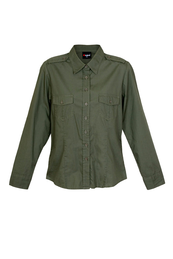 Ladies Military Long Sleeve Shirt - S002FL