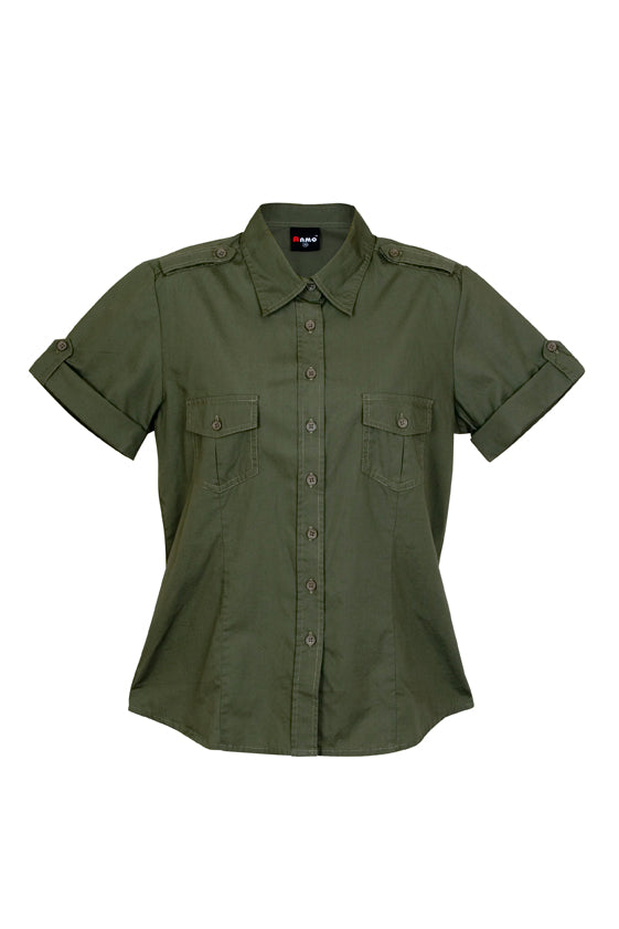 Ladies Military Short Sleeve Shirt - S002FS