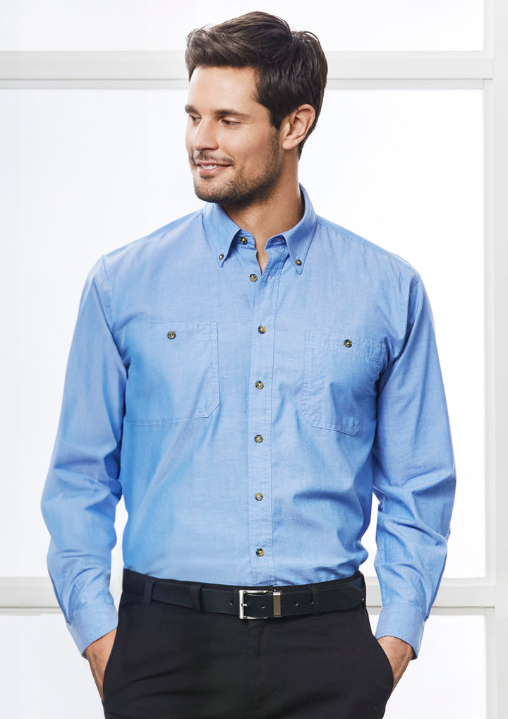 Men's Chambray Long Sleeve Shirt - SH112