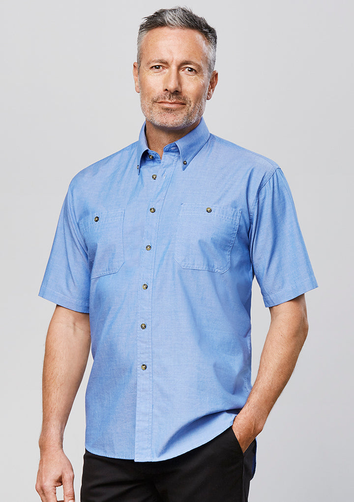 Men's Chambray Short Sleeve Shirt - SH113