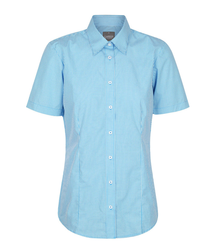 Women's Gingham Short Sleeve Shirt - 1637WS (5 colours)