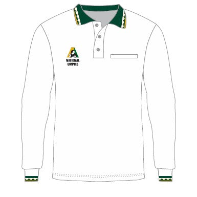 Aceit Unisex Bowls Australia Umpire Polo Shirt Long Sleeve - UMPBA-P100LS