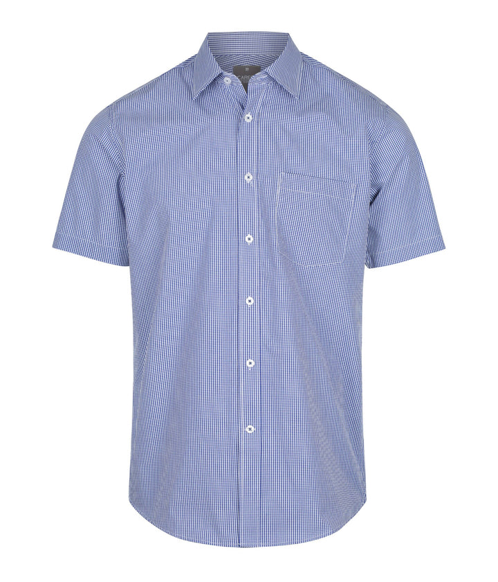 Men's Gingham Short Sleeve Shirt - 1637S (2 colours)