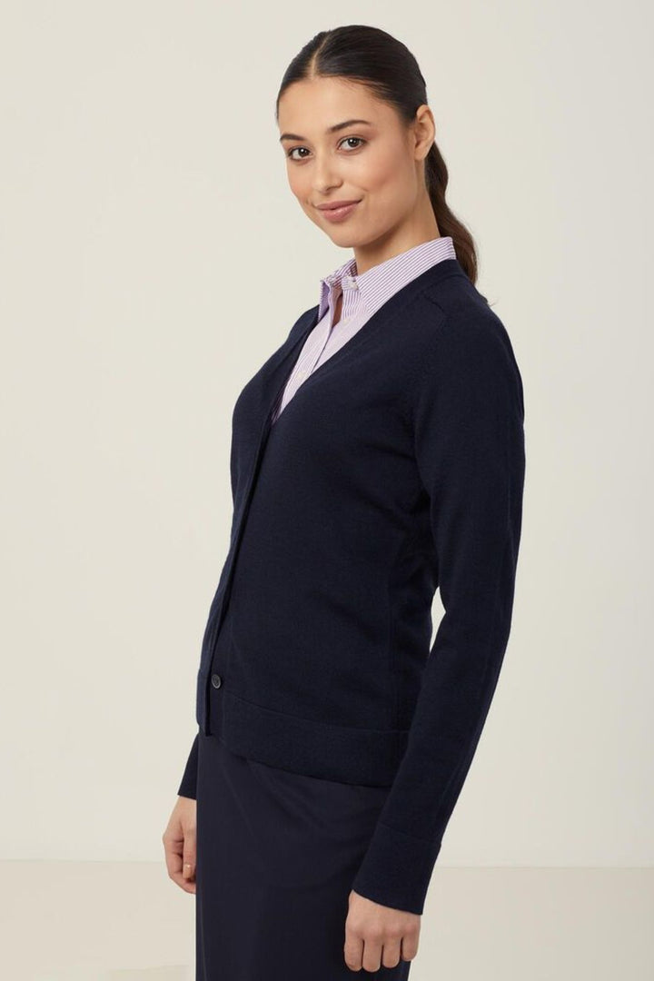 Ladies Australian Merino Wool V-Neck Cardigan - CAT518