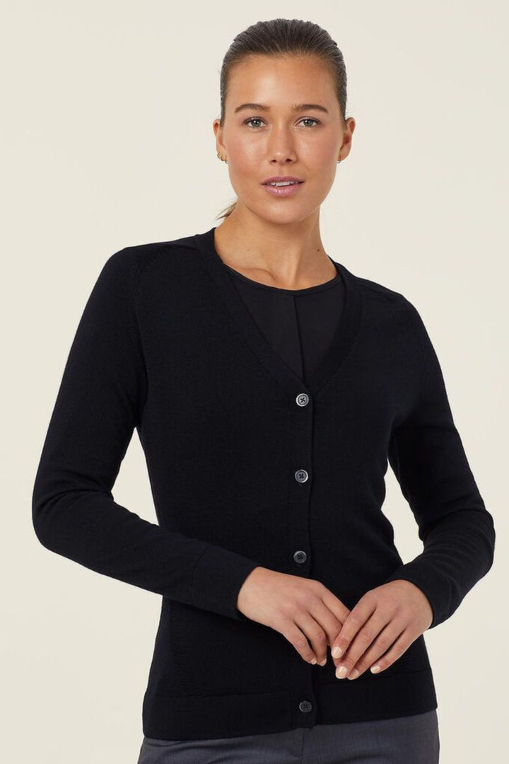 Ladies Australian Merino Wool Detail Cardigan - CAT5AP