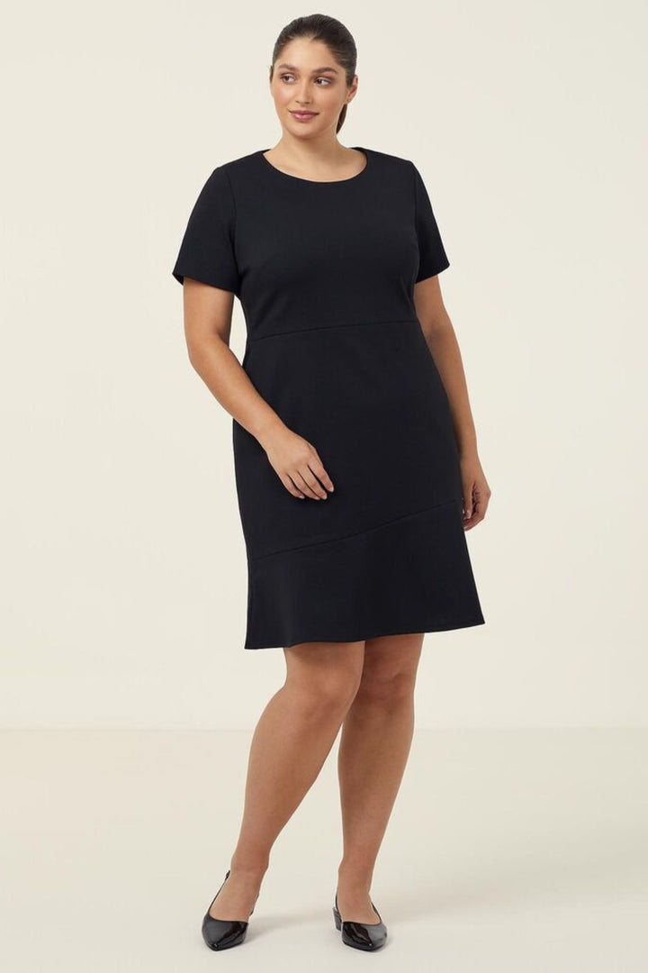 Ladies Ponte Knit Short Sleeve Dress - CAT67L